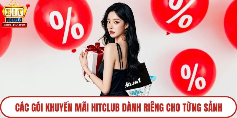 Các gói khuyến mãi Hitclub dành riêng cho từng sảnh